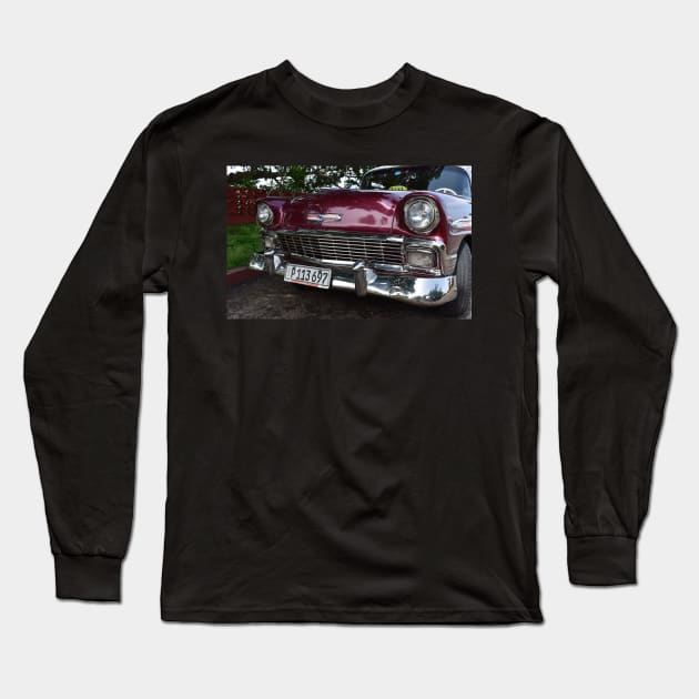 Great Gleaming Chrome Grill Long Sleeve T-Shirt by Steves-Pics